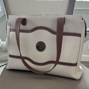 Elegant Cream and Brown Tote Bag